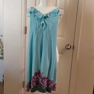 Patagonia Blue Off-Shoulder Ruffled Sundress